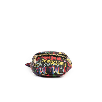 Black Graffiti Mini Wrist Bag
