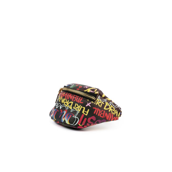 Black Graffiti Mini Wrist Bag