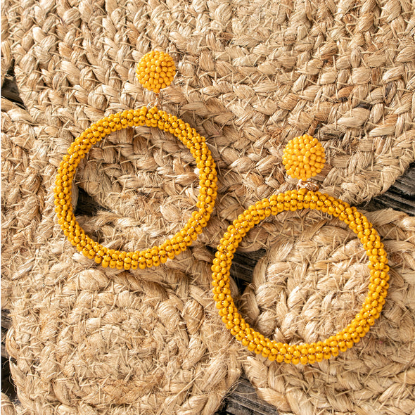 Swara Beaded Hoops Earrings