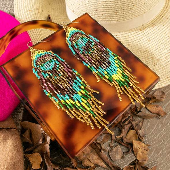 Noemi Multicolor Beaded Tassel Earrings