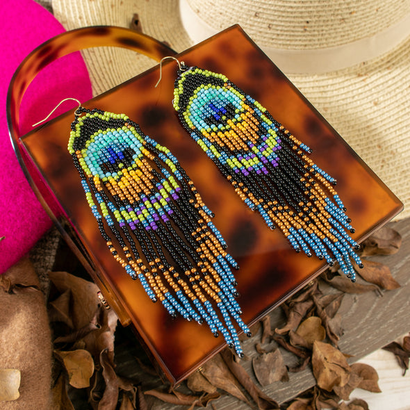 Noemi Multicolor Beaded Tassel Earrings