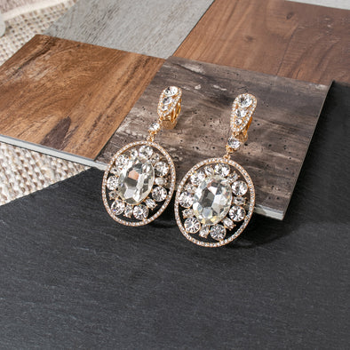 Addie Rhinestones Clip on Earrings