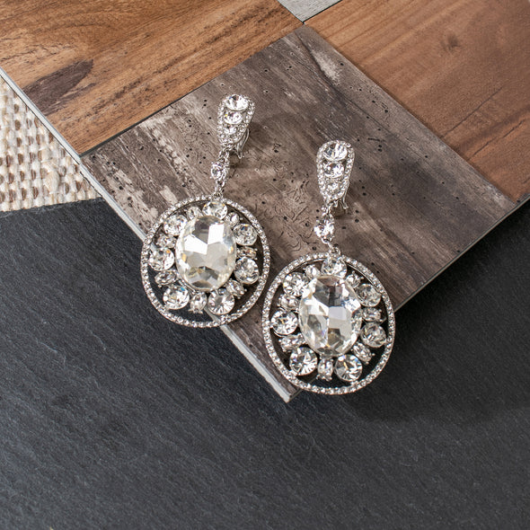 Addie Rhinestones Clip on Earrings