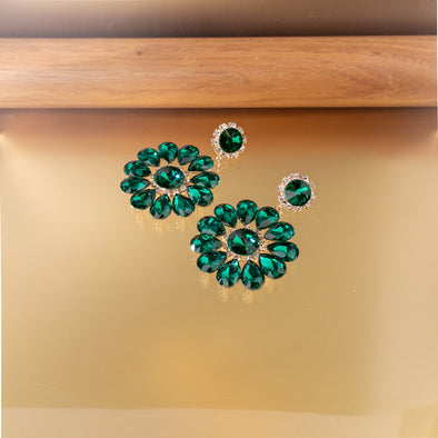 Cherie Round Stone Earrings