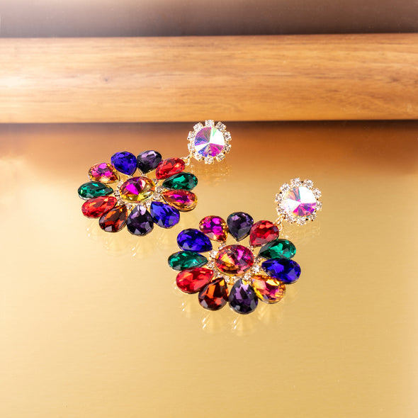 Cherie Round Stone Earrings
