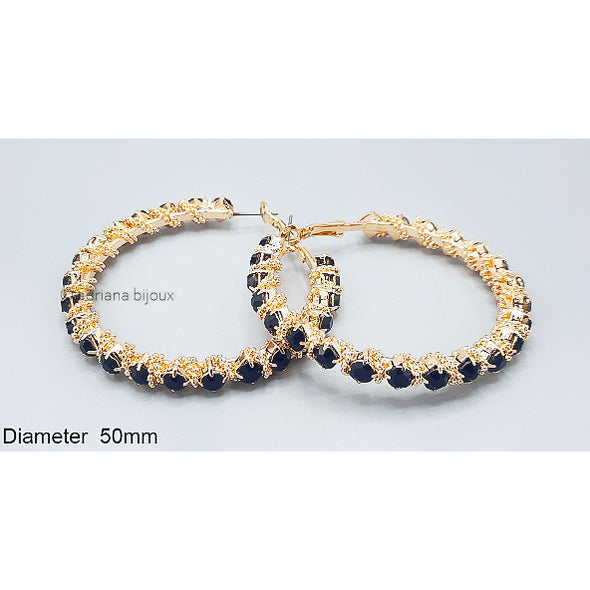 Rhinestone Hoop Earrings 2350