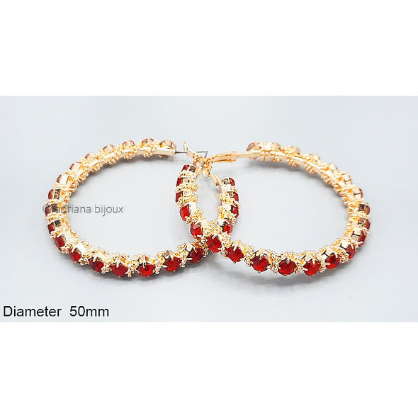 Rhinestone Hoop Earrings 2350
