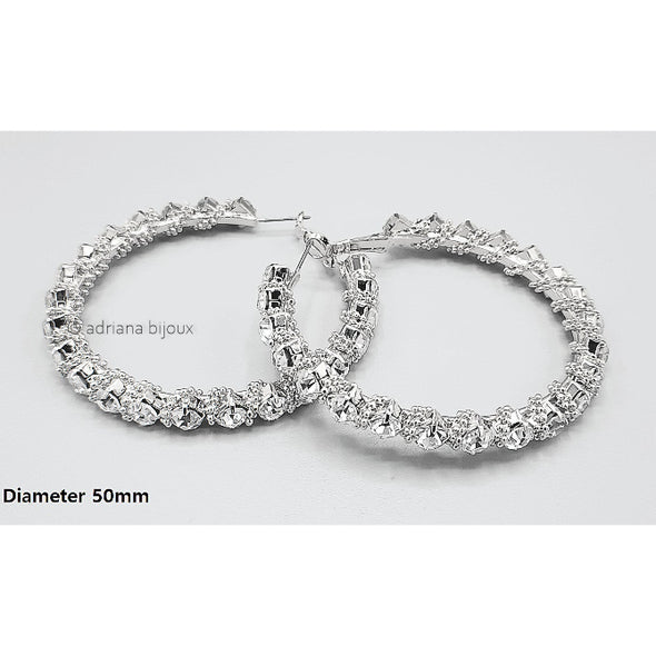 Rhinestone Hoop Earrings 2350