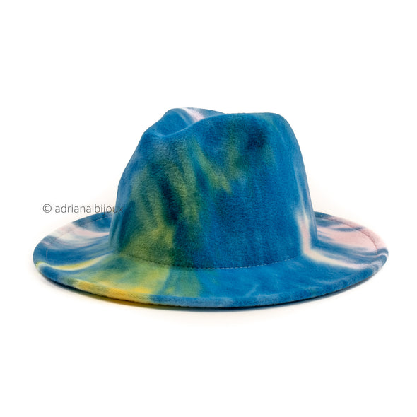 Tie Dye Fedora Felt Hat