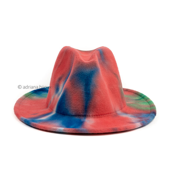 Tie Dye Fedora Felt Hat