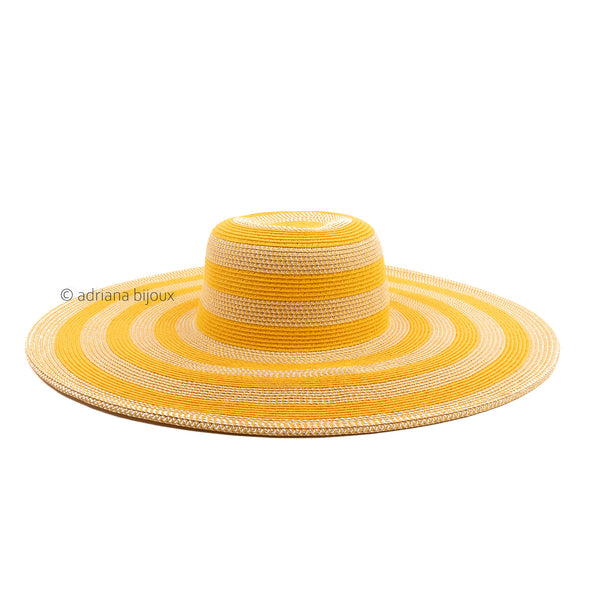 Striped Wide Brim Straw Hat