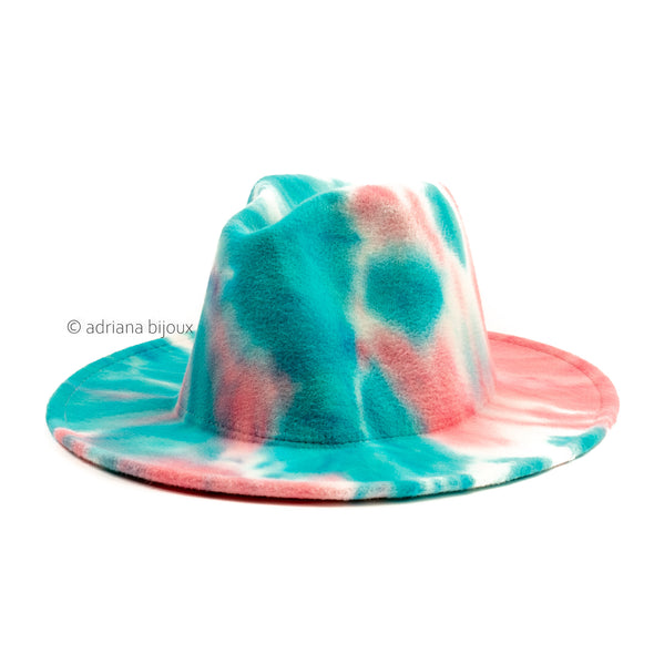 Tie Dye Fedora Felt Hat