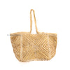Golden Stripes Jute Beach Bag