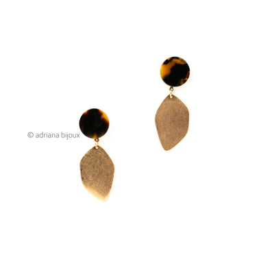 Brushed Gold Drop Earrings