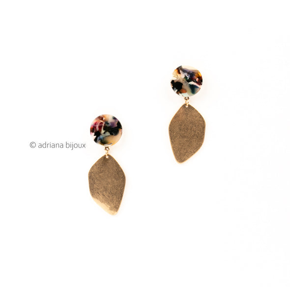 Brushed Gold Drop Earrings