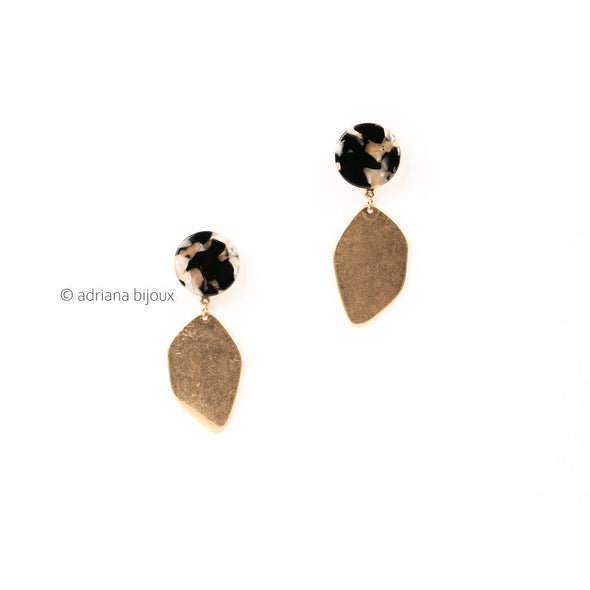 Brushed Gold Drop Earrings