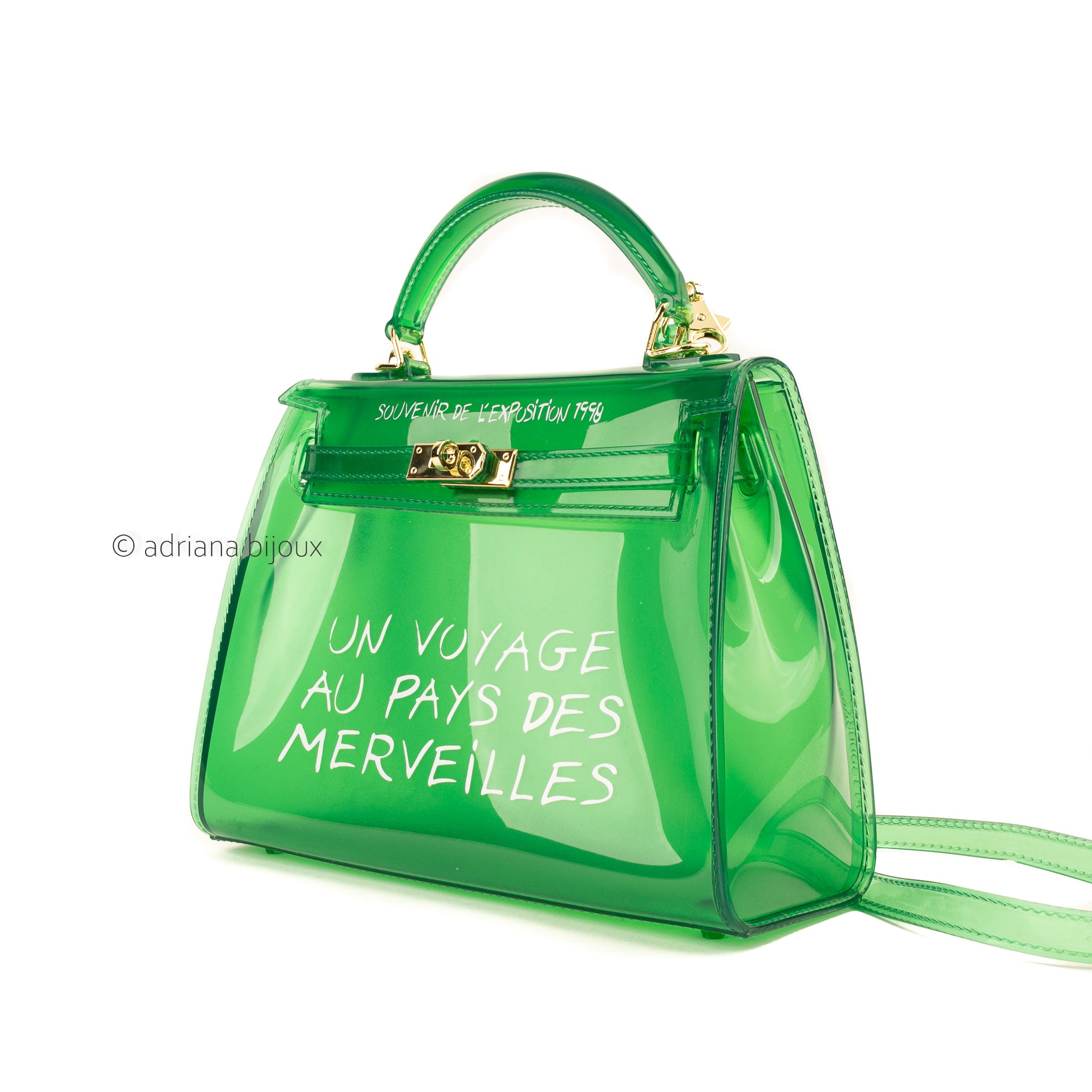 Mini Neon Green Litchi Embossed Dome Bag