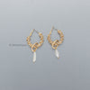 Rhinestone Pearl Double Loop Earrings