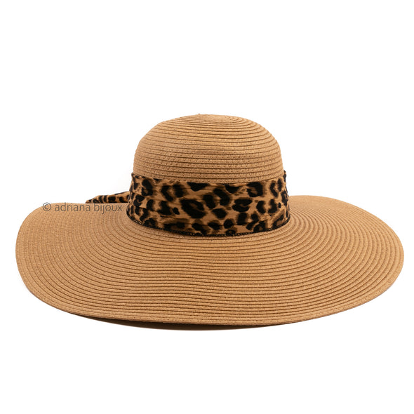 Floppy Leopard Straw Hat