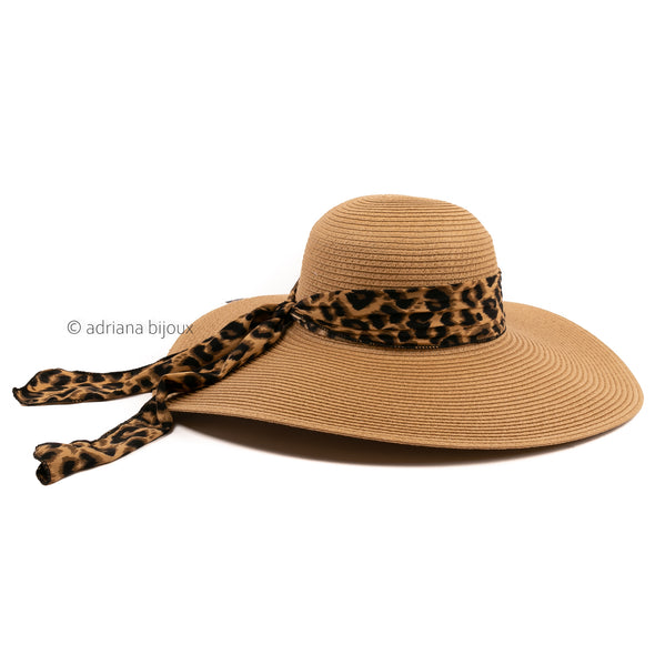 Floppy Leopard Straw Hat
