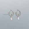 Rhinestone Pearl Double Loop Earrings