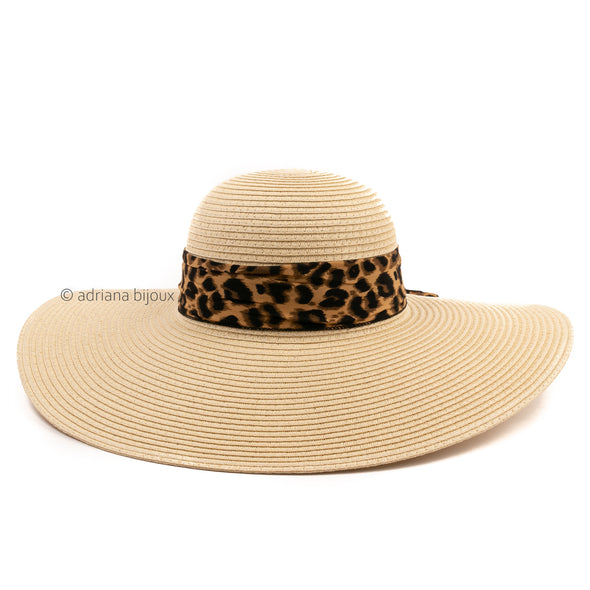 Floppy Leopard Straw Hat