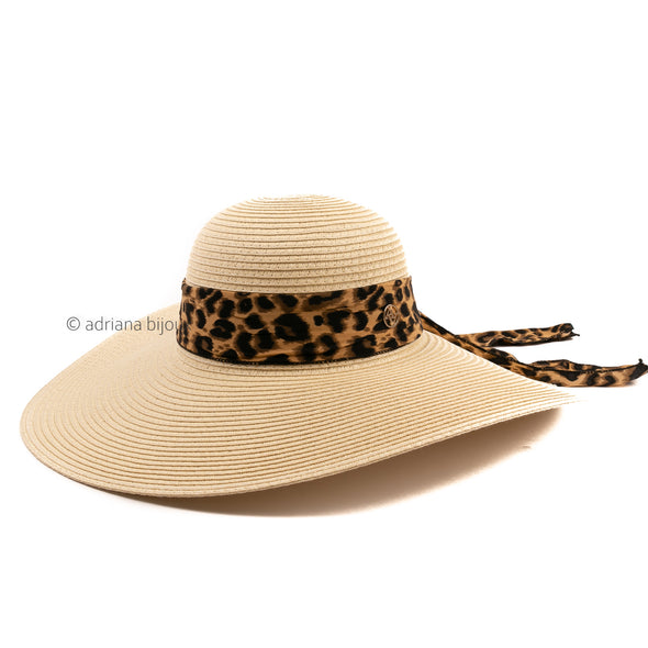 Floppy Leopard Straw Hat