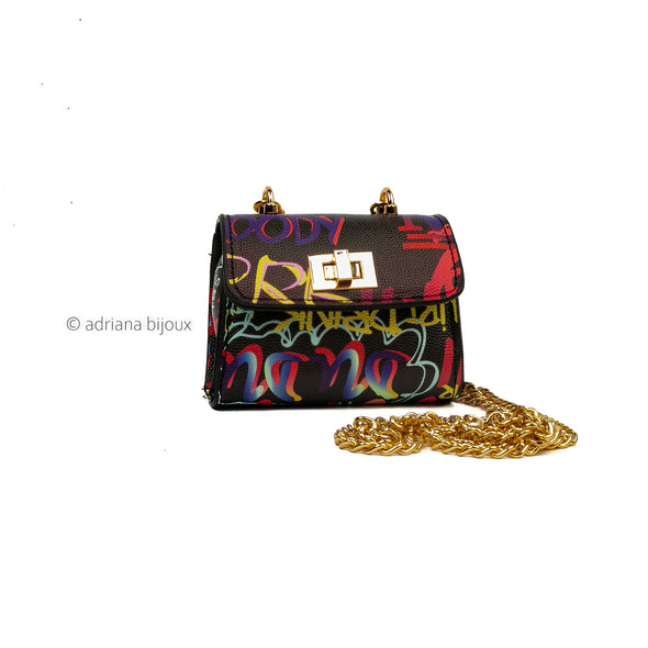 Black Graffiti Mini Bag