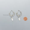 Rhinestone Pearl Double Loop Earrings
