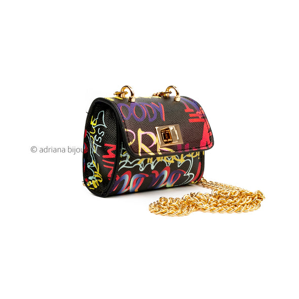 Black Graffiti Mini Bag
