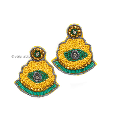 Evil Eye Beaded Statement Earrings