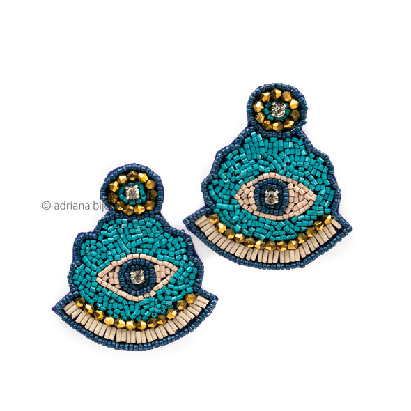 Evil Eye Beaded Statement Earrings
