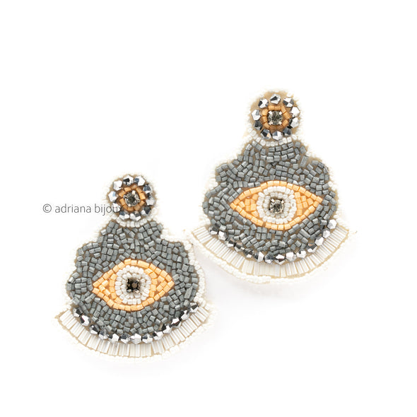 Evil Eye Beaded Statement Earrings