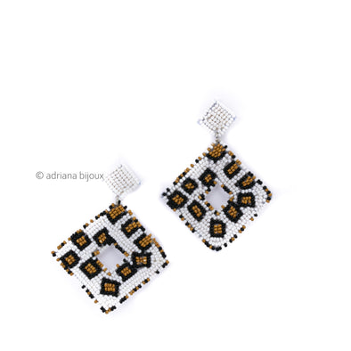 Geometric Tribal Beaded Earrings