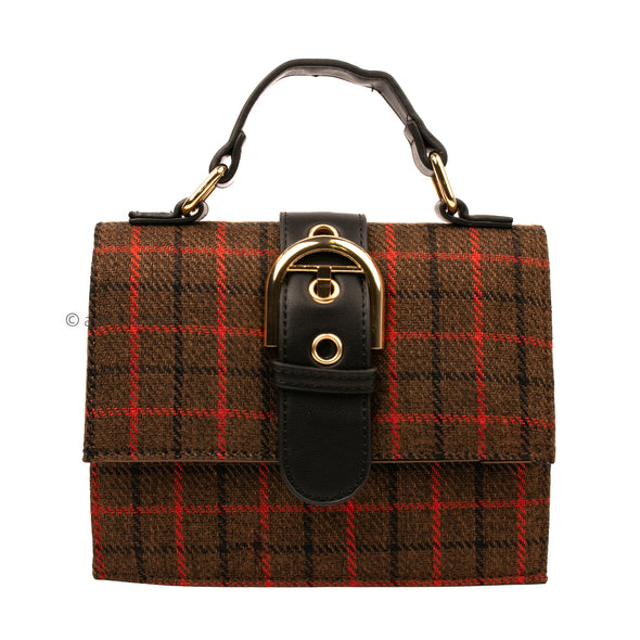 Plaid Buckle Bag