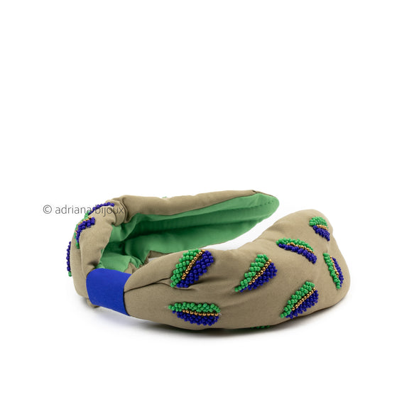 Beaded Leaf Headband