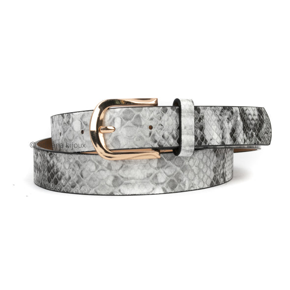 Thin Snake Print Belt