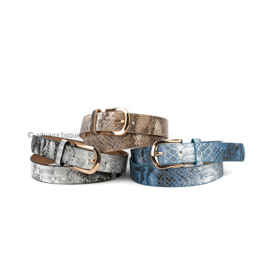 Thin Snake Print Belt
