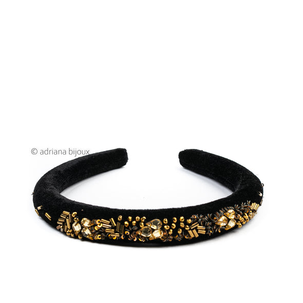 Beaded Velvet Headband