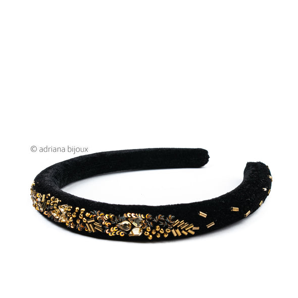 Beaded Velvet Headband