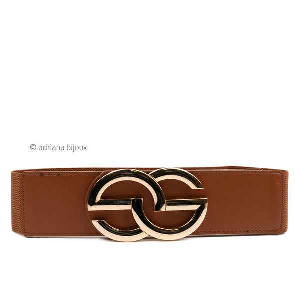 Large Golden Buckle Elastic Belt