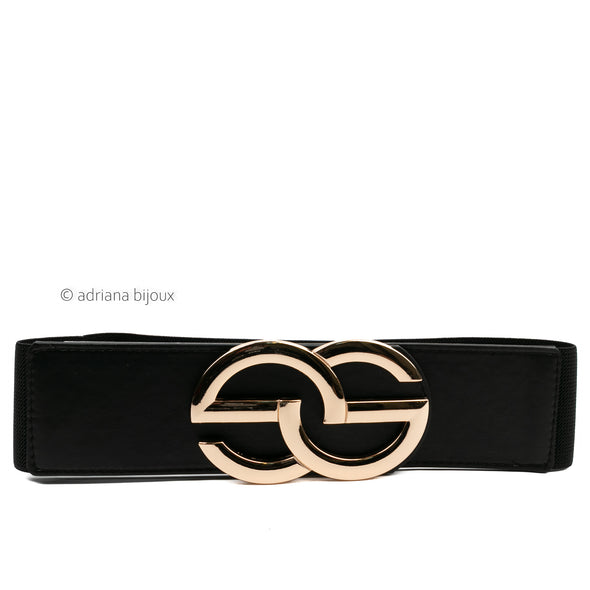 Large Golden Buckle Elastic Belt