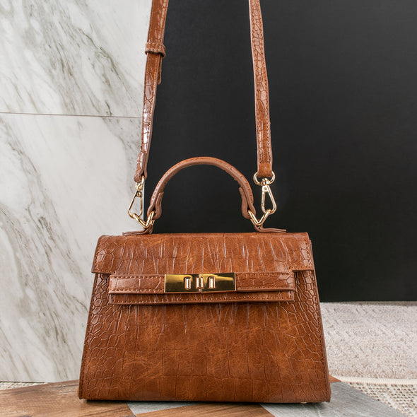 Mya Faux Croco Leather Small Bag