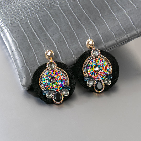Hailey Round Tassel Earrings