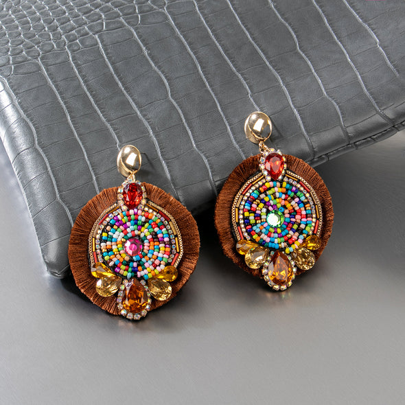 Hailey Round Tassel Earrings