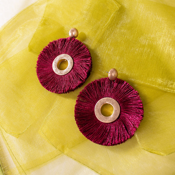 Nailah Round Tassel Earrings