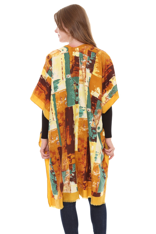 Graffiti Pattern Silky Feel Kimono 1458