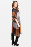 Color Block Stripe & Houndstooth Kimono Khaki