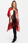 Copy of Color Block Stripe & Houndstooth Kimono Red