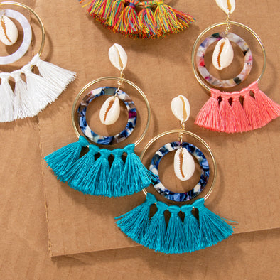 Antonella Tassel Hoop Earrings